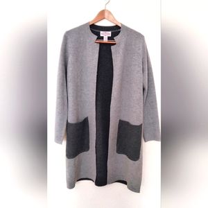 Women's Black & Gray Long Cardigan Sz medium